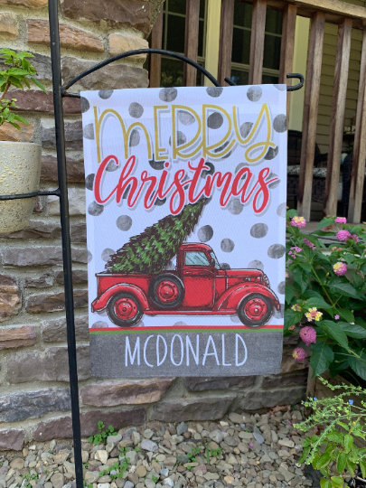 Garden Flag - Christmas Truck Flag