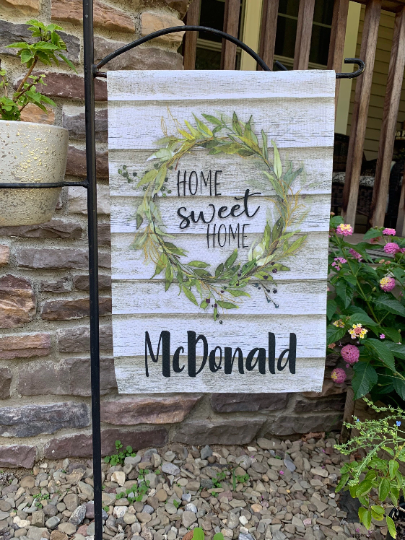 Garden Flag - Home Sweet Home Wreath