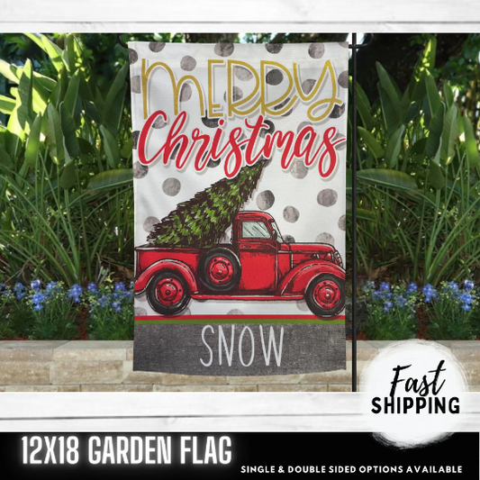 Garden Flag - Christmas Truck Flag