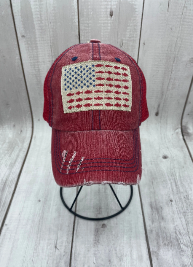 FISHING HAT - Fish American Flag