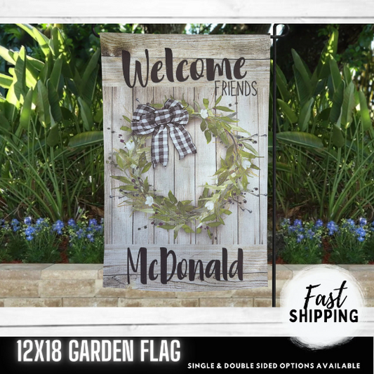 Garden Flag - Rustic Welcome Flag