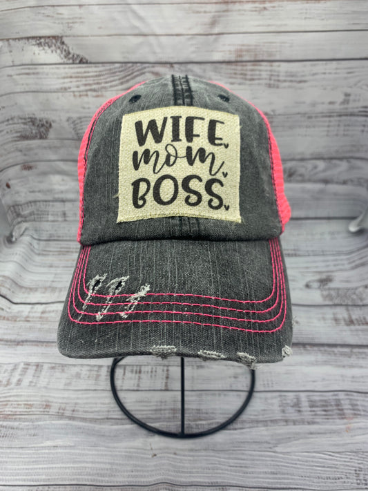 Mom Hat- MOM WIFE BOSS