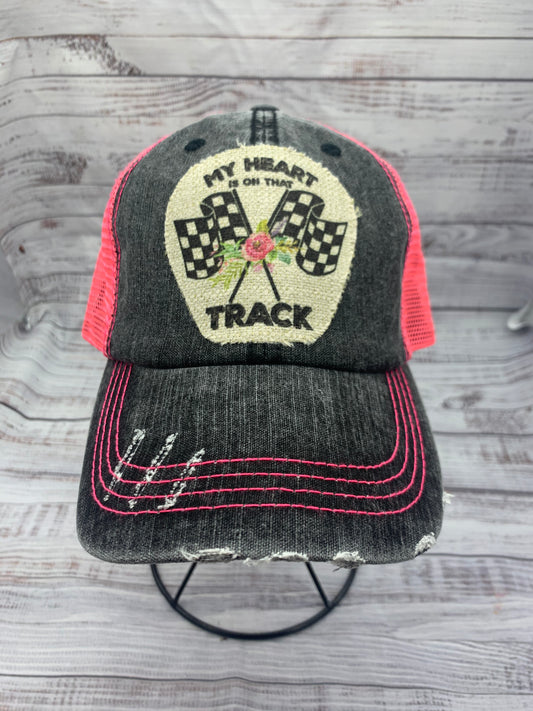 Racing Hat- MY HEART IS ON THE TRACK