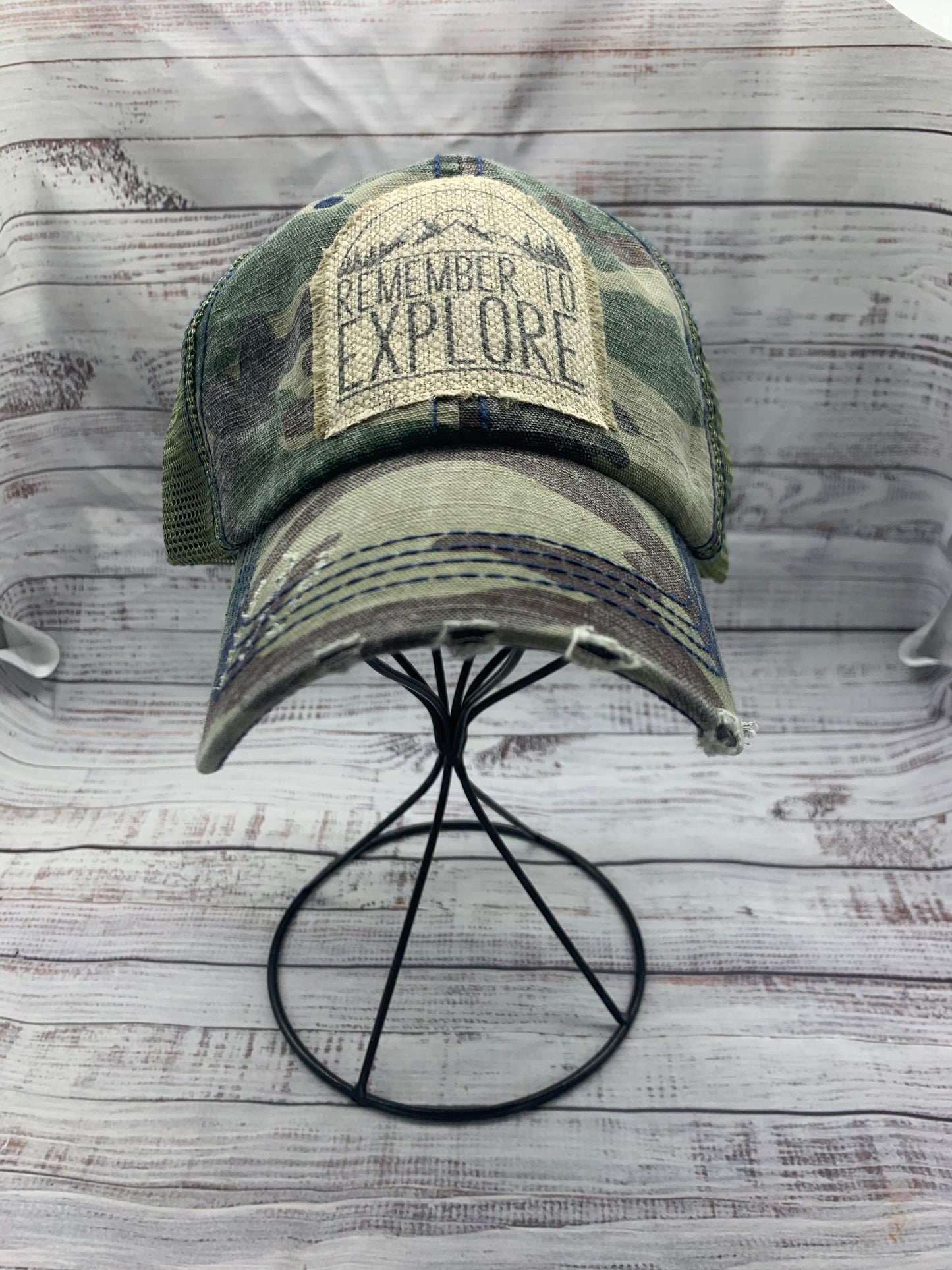 Camping Hat- REMEMBER TO EXPLORE